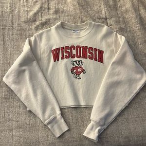 Wisconsin white cropped sweatshirt - S